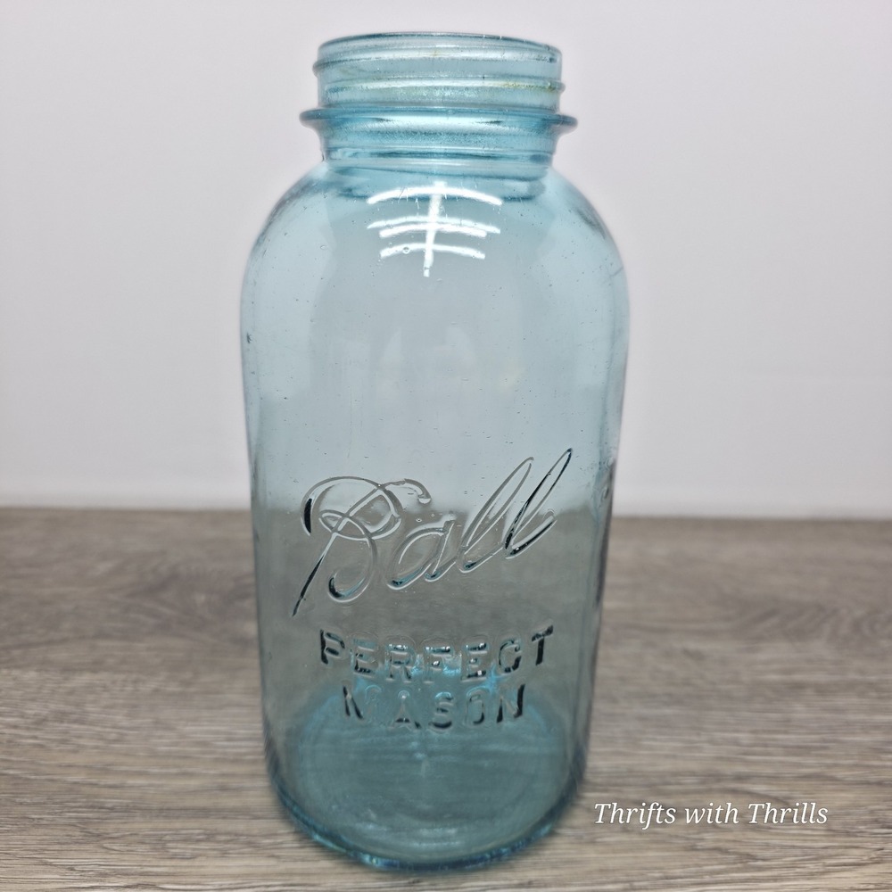 Vintage Blue Ball Perfect‎ Mason Jar - 2 Quart/Half Gallon Canning Jar - #9